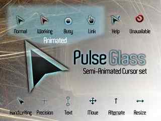 绿色透明玻璃质感鼠标指针-Pulse Glass